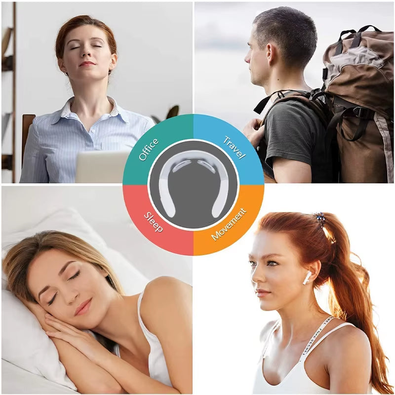 Experience Ultimate Relaxation with the New Smart Neck and Shoulder Muscle Massager - USB Rechargeable in Stylish White and Pink