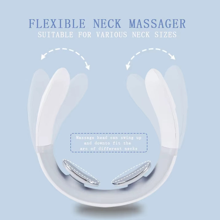 Experience Ultimate Relaxation with the New Smart Neck and Shoulder Muscle Massager - USB Rechargeable in Stylish White and Pink