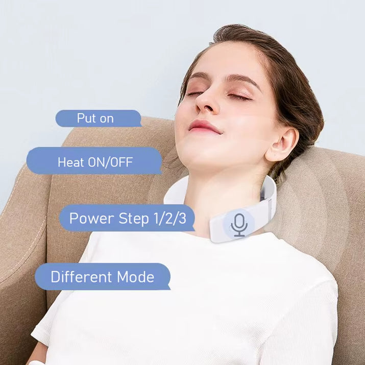 Experience Ultimate Relaxation with the New Smart Neck and Shoulder Muscle Massager - USB Rechargeable in Stylish White and Pink