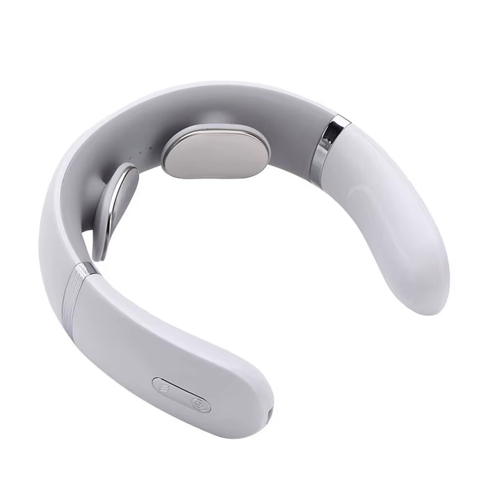 Experience Ultimate Relaxation with the New Smart Neck and Shoulder Muscle Massager - USB Rechargeable in Stylish White and Pink