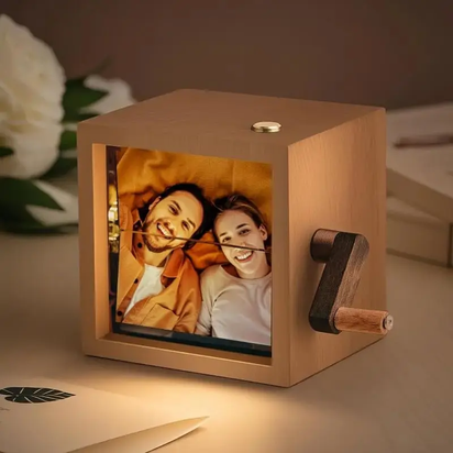 Create Lasting Memories with Our Hand-Cranked Photo Flip book Frame - A Unique Gift with Enchanting Lighting