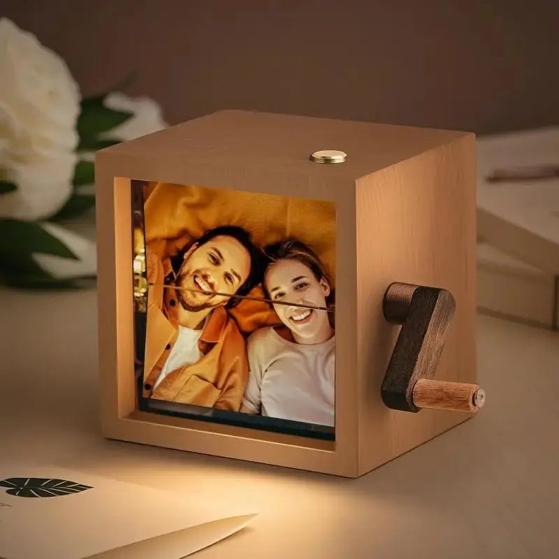Create Lasting Memories with Our Hand-Cranked Photo Flip book Frame - A Unique Gift with Enchanting Lighting