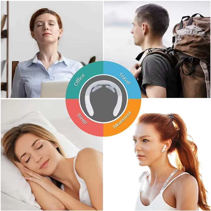 Experience Ultimate Relaxation with the New Smart Neck and Shoulder Muscle Massager - USB Rechargeable in Stylish White and Pink